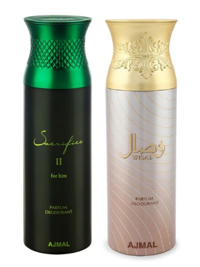 Ajmal Sacrifice ll Him & Wisal Deodorant Spray - For Men & Women ( Pack of 2)