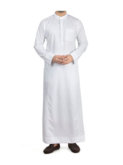 Aplos White Saudi Thobe For Men
