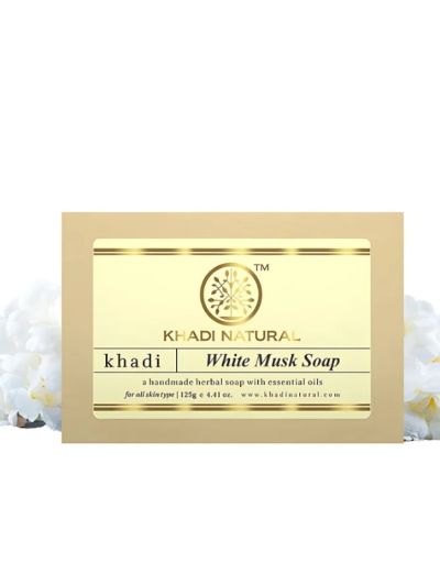 Khadi Natural White Musk Soap Handmade-125g(Pack Of 2)