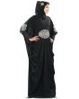 Amara_Silver_Embroidered_Black_Kaftan_Angle View_IslamicShop.in