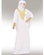 Nelam_Gold_Embroidered_White_Kaftan_Angle View_
