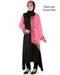 Ara_Short_Abaya_Black &Sweet Pink_IslamicShop.in