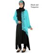 Ara_Short_Abaya_Black & Turquoise_IslamicShop.in