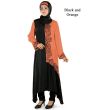 Ara_Short_Abaya_Black & Orange_IslamicShop.in