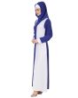 Asbah_Crepe_Royal_Blue_&_White_Abaya_LeftView_IslamicShop.in