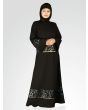 Black_Embroidered_Abaya_Front View_IslamicShop.in