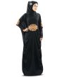 Amara_Copper_Embroidered_Black_Kaftan_Angle View_IslamicShop.in