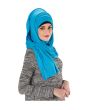 Plain Jersey Hijab (Blue)_Angle View_IslamicShop.in