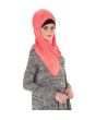 Plain Jersey Hijab (Peach)_Angle View_IslamicShop.in