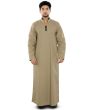 Ghanim_Brown_Galabiyya_Main View_IslamicShop.in