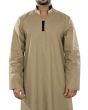 Ghanim_Brown_Galabiyya_Close Up View_IslamicShop.in