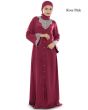 Hifja_Black_Hand_Embroidered_Burqa_Rose Pink Color_IslamicShop.in