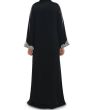 Hifja_Black_Hand_Embroidered_Burqa_Black Color Back Side View_IslamicShop.in