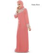 Iqra_Black_Burqa_Dusty Rose Color _IslamicShop.in