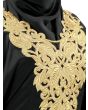 Nelam_Gold_Cut_Black_Abaya_Kaftan_Close Up View_IslamicShop.in