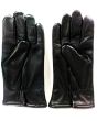 Jet Black Leather Gloves_Front View_IslamicShop.in