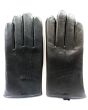 Jet Black Leather Gloves_Back View_IslamicShop.in
