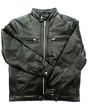 Jet Black_Leather_Jacket_Normal View_IslamicShop.in