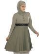 Shabista_Warm_Grey_Tunic_Angle Up View_IslamicShop.in