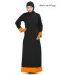 Mysah_Abaya_Black & Orange Color_IslamicShop.in