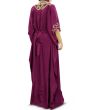 Nayyab_Hand_Embroidered_Wine_Kaftan_Back View_IslamicShop.in