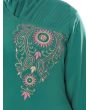 Nuzhat_Sea_Green_Abaya_Close Up View_IslamicShop.in