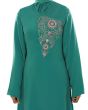 Nuzhat_Sea_Green_Abaya_Embroidery View_IslamicShop.in
