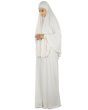 Dua Prayer Set (Hijab + Full Sleeve Dress) White_Angle View_IslamicShop.in