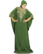 Nayyab_Hand_Embroidered_Henna_Kaftan_Angle View_IslamicShop.in