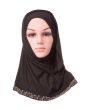 Jersey Crystal Border Hijab(Black)_IslamicShop.in