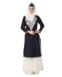 Sharmin_Navy_Blue_White_Kurti and Skirt_Normal View_IslamicShop.in