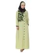 Wareesha_Crepe_Parrot_Green_Abaya_Angle View_IslamicShop.in