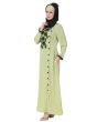 Wareesha_Crepe_Parrot_Green_Abaya_Angle View Right_IslamicShop.in
