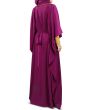 Nelam Gold Embroidered Wine Kaftan _Back View_IslamicShop.in
