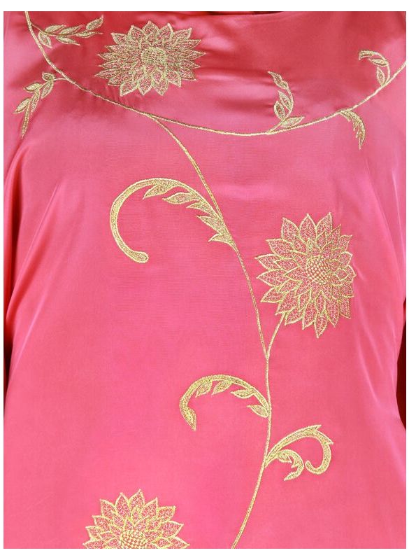 Aiza_Kaftan_Rose Pik Color Angle View_IslamicShop.in