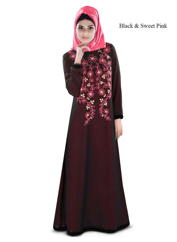 Aafreeda_Abaya_Rose Pink Color_IslamicShop.in