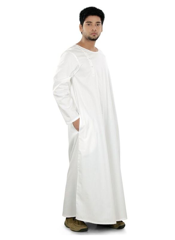 Aarish_White_Galabiyya_Angle View_IslamicShop.in