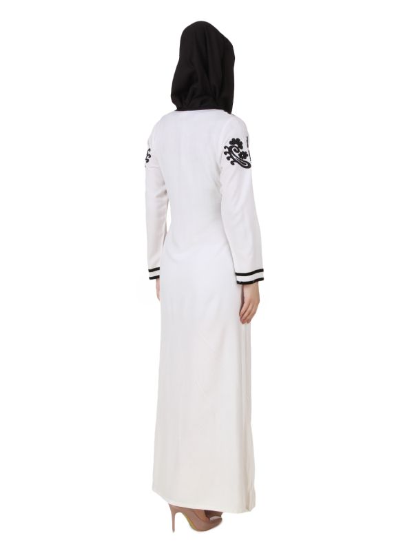 Asil_Rayon_White _Abaya_Back View_IslamicShop.in