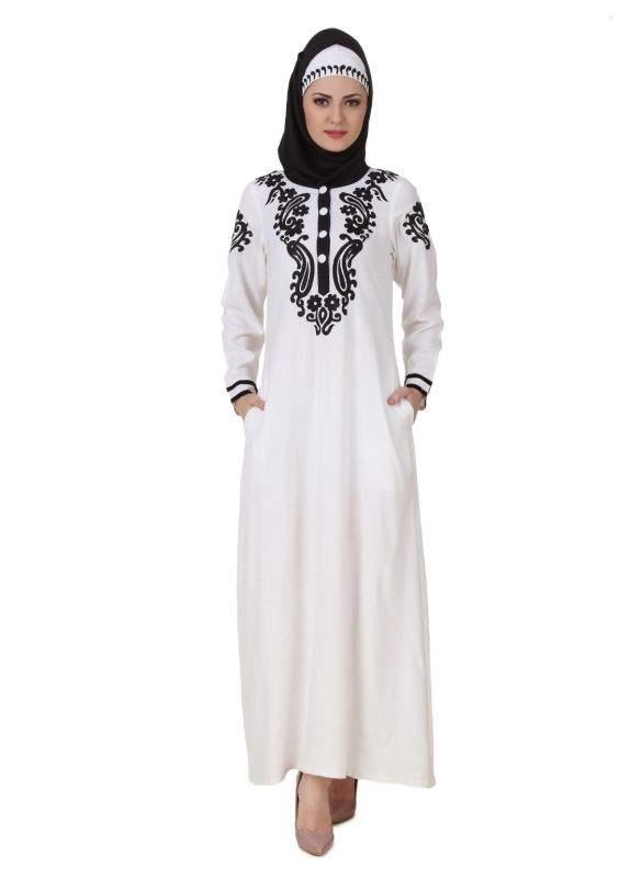 Asil_Rayon_White _Abaya_Main View_IslamicShop.in