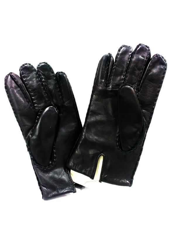 Black Leather Gloves_Front View_IslamicShop.in