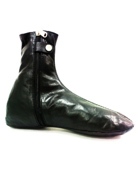 Black Leather Socks_Outer View_IslamicShop.in