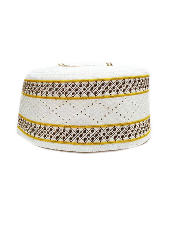 UTC Cap (Brown mixed White)_IslamicShop.in