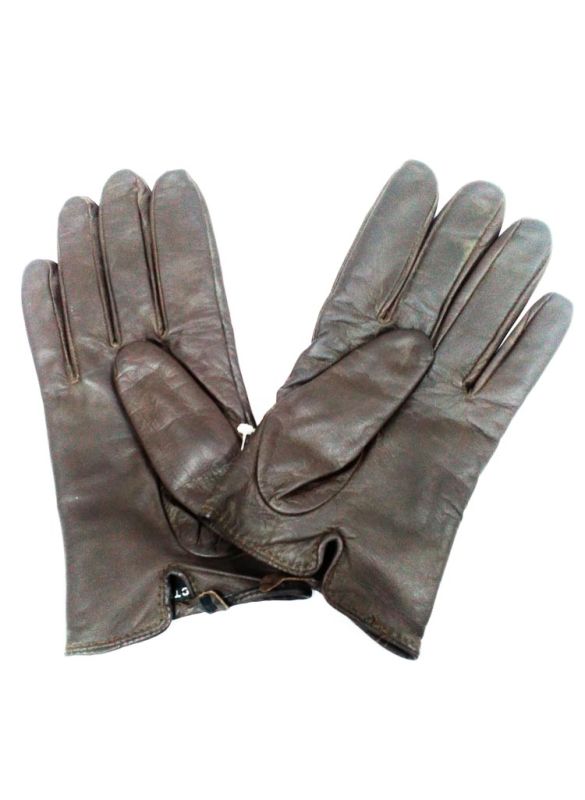 Dark Brown Leather Gloves_Front View_IslamicShop.in