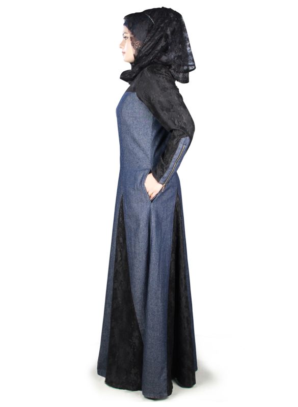 Farizah_Denim_Abaya_SideView_IslamicShop.in