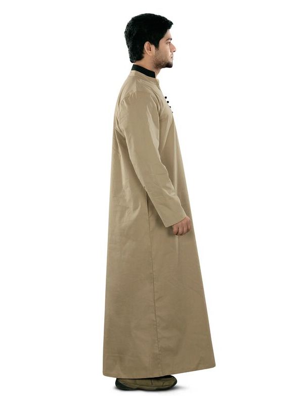 Ghanim_Brown_Galabiyya_Side View_IslamicShop.in