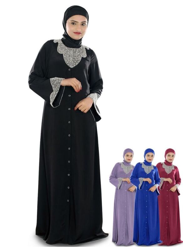 Hifja_Black_Hand_Embroidered_Burqa_Different Color_IslamicShop.in