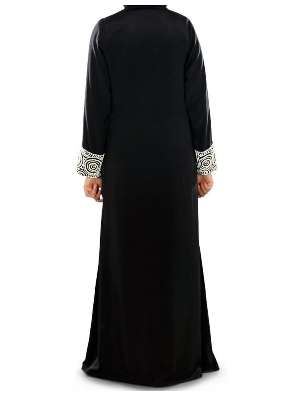 Iqra_Black_Burqa_Black Color Back View_IslamicShop.in