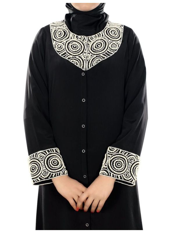 Iqra_Black_Burqa_Black Color Front View_IslamicShop.in