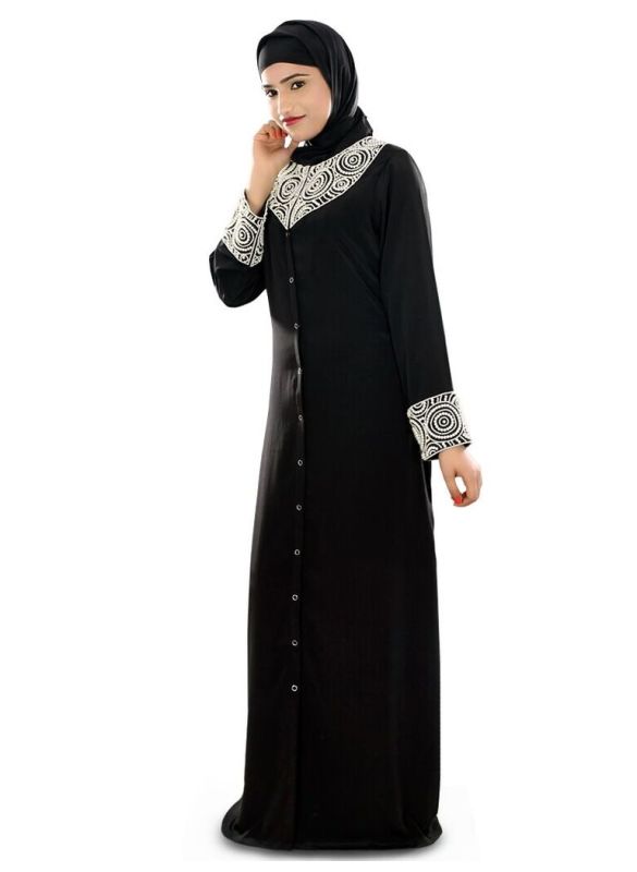 Iqra_Black_Burqa_Black Color Angle View_IslamicShop.in