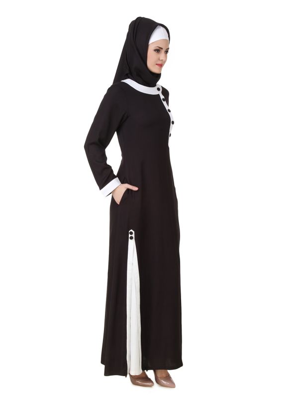 Jaza_Rayon_Black_Abaya_SideView_IslamisShop.in